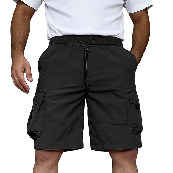 Qholemyo Shorts Cargo à Séchage Rapide pour Hommes Grande Taille et Taille Forte Bermudas Décontractés pour Hommes à Cordon Shorts d'Été à Multiples Poches
