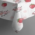 thumbnail image 3 of Pink Cow Strawberry Pattern Rectangle Tablecloth 60"x84",Waterproof Polyester Rectangle Table Cloth, Wipeable Spillproof Polyester Tablecloth for Dining, Camping, Indoor and Outdoor, 3 of 5