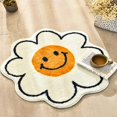 thumbnail image 1 of IFENG Alfombra de cara sonriente con girasol, bonita alfombra de baño, decoración de baño, alfombrilla absorbente para bañera, súper suave y esponjosa, lavable a máquina, 31.5 pulgadas, 1 of 5