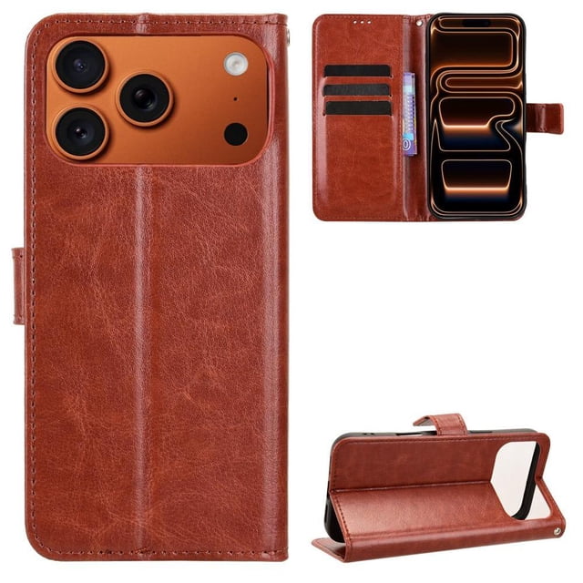 Flip Case for iPhone 17 Pro Max All-in-One Wallet Multifunctional Folio Flip Cover with Card Holder and Detachable Wrist Strap