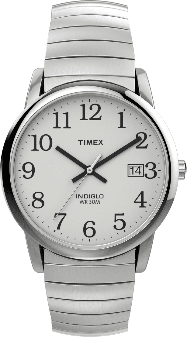 Timex Men's Easy Reader 35mm Watch SilverTone Case White Dial with