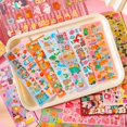 thumbnail image 2 of 10 Hojas Brillantes Lindos Animales Gato Oso Pegatina Decorativa Para Scrapbooking DIY Teléfono Materiales Paisaje, 2 of 4