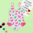 thumbnail image 2 of Swimsuits for Teen Girls Sleeveless Summer Cartoon Prints Ruffles One Piece Beach Onesie Bikini A Swimwear, 2 of 7