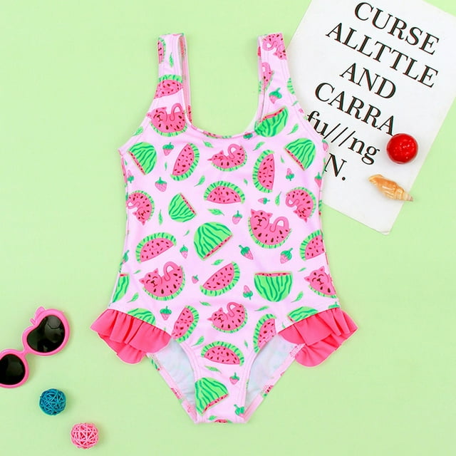 Girls Swimsuit 1 Piece Swimwear Quick Dry Floral Printing Athletic Bathing Suits XXL