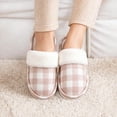 thumbnail image 6 of Knivor Plaid Scuff Slippers for Women Fuzzy Cuff Plush Lined House Slippers Non‑Slip Warm Indoor‑Outdoor Winter Home Shoes for Gift, 6 of 8