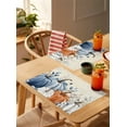 thumbnail image 4 of Orange Blue Placemats Set of 1 Fall Pumpkin Eucalyptus Leaf Retro Thanksgiving Heat Insulation Washable Place Mats, Rustic Non-Slip Table Mats for Dining Table Party Kitchen Decor,13x19 Inch, 4 of 4