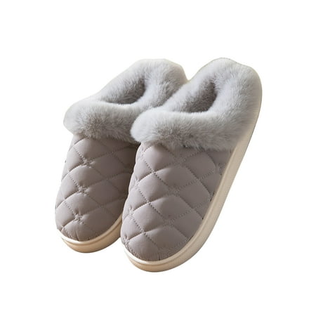 

Woobling Womens Slipper Slip On Slippers Fuzzy House Shoes Indoor Home Shoe Lightweight Fluffy Breathable Gray 7-7.5