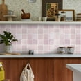 thumbnail image 5 of Thicker Pink Peel and Stick Tiles- 10 pcs of 12" x 12" - 3D Adhesive Square Peel and Stick Tiles Backsplash for Kitchen, Bathroom, Removable, Waterproof, Vinyl Wall Tile, 5 of 12