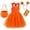 F187-Orange, variant on FYDUU Little Girls 4Pcs Pumpkin Halloween Outfit Orange Sparkle Tulle Tutu Dress Sleeveless Party Dress Arm Sleeves Headband and Candy Bag 5-6 Years