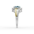 thumbnail image 3 of OMRE 925 Sterling Silver and 10K Yellow Gold Genuine Blue Topaz and December Birthstone Ring Women, 3 of 5