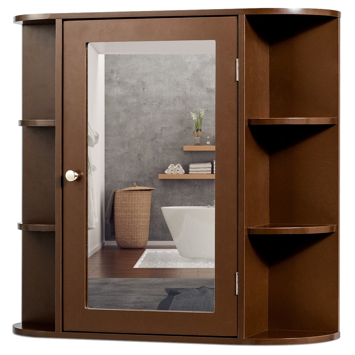 WallMount Mirrored Storage Surface Bathroom Mirror Walmart