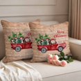 thumbnail image 2 of Merry Christmas Winter Pillow Covers 2 Pack Cow Red Truck Tree Board Pillowcase Waterproof Outdoor Throw Pillow Cover for Patio Garden Square Cushion 24”x24”, 2 of 9