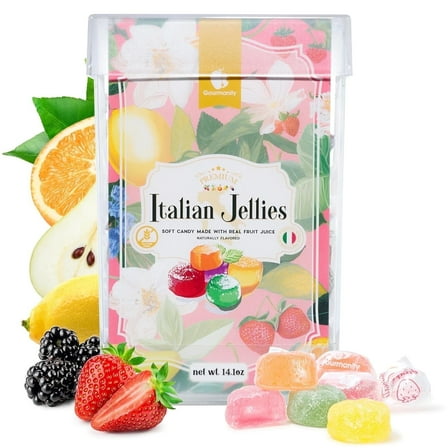 Italian Fruit Jelly Candy, 14.1 oz - Assorted Fruit Candies by Gourmanity