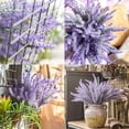 thumbnail image 3 of Sinhoon 4PCS Artificial Flowers Flocked Plastic Lavender Bundle Fake Plants Wedding Bridle Bouquet Indoor Outdoor Home Kitchen Office Table Centerpieces Arrangements Christmas Decor (Purple), 3 of 5