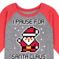 thumbnail image 3 of Instant Message - Gamer - I Pause for Santa Claus - Toddler & Youth Raglan Graphic T-Shirt, 3 of 7