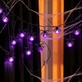 thumbnail image 5 of Halloween Spider String Lights 59 Inch Battery Operated Decor with Purple Clear Bulbs for Indoor Outdoor Home Party Decor, 5 of 6