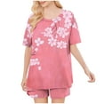 thumbnail image 4 of Conjunto de Pijama de las Mujeres de Moda Casual Color Sólido Casa Manga Corta Cuello Redondo Superior Y Pantalones, Ropa de Salón, 4 of 8