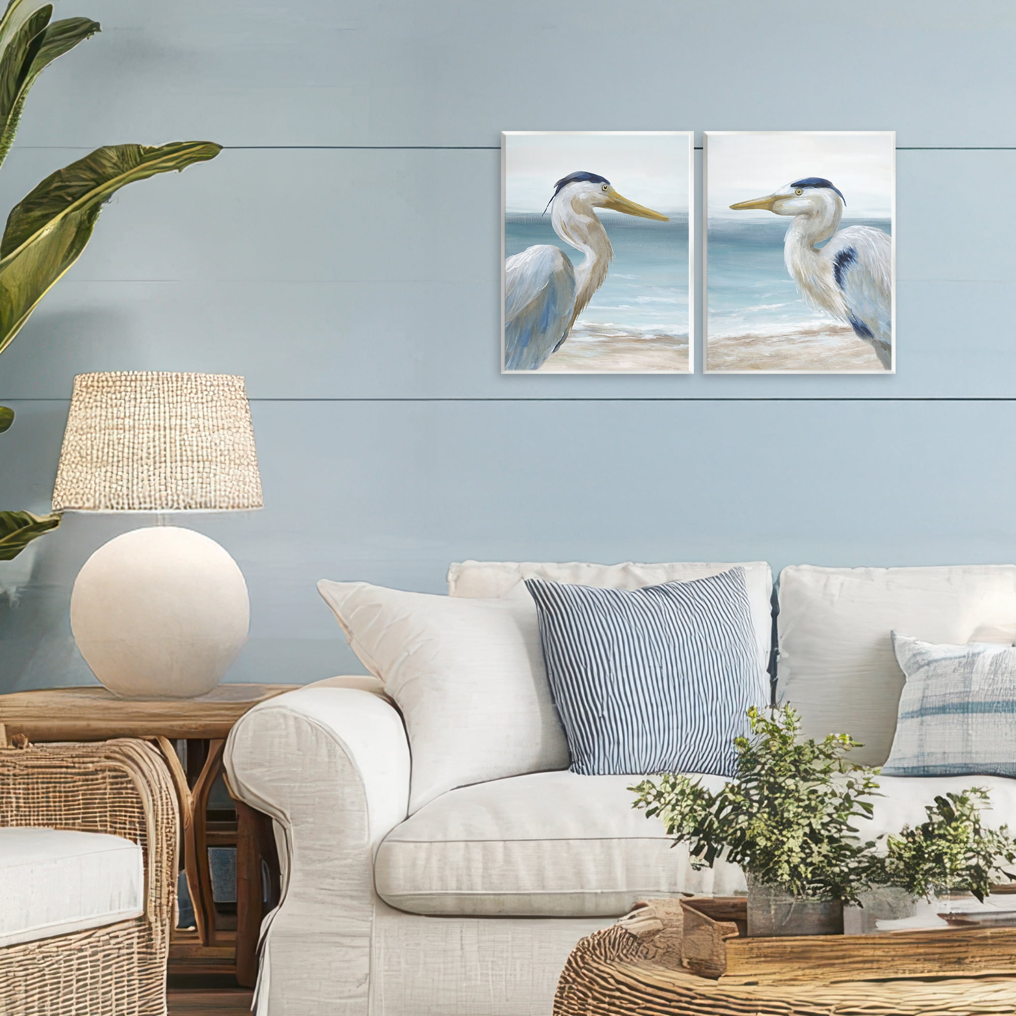 Stupell Industries Tranquil Gaze Herons 2 Piece Wall Plaque Art Set, design by Nan