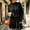 Black, variant on Womens Cable Knit 2 Piece Outfit Set, Mock Neck Long Sleeve Sweater Top & Ruffle Hem Mini Skirt, Loose Fall Winter Coordinated Sweater Suit
