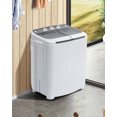 thumbnail image 3 of Muhub 18 lbs Portable Washing Machine,Compact Twin Tub Wash&Spin Combo for Apartment, Dorms, Gray, 3 of 7
