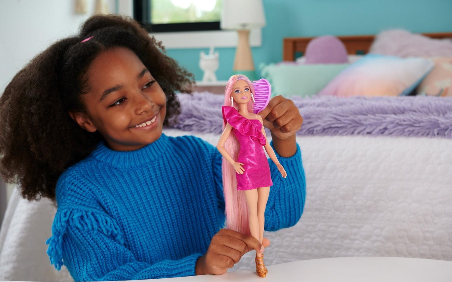 Barbie-Fun & Fancy Hair-Poupée blonde et accessoires de coiffure