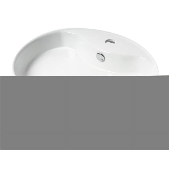 ALFI Brand ABC910 22 in. Ovale au-Dessus de Monter Évier en Céramique avec Trou de Robinet & 44; Blanc