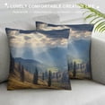 thumbnail image 3 of Creowell Mountain Range Sunbeams Trees Fashion Style Dirt-Resistant Throw Pillow Covers for Couch Sofa Living Room Bedroom 1PC 22x22in, 3 of 5