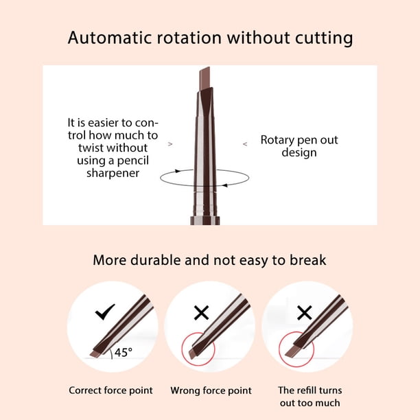 Lápiz De Cejas Automático De Doble Cabezal Lápiz De Cejas Con Cepillo De Cejas Maquillaje Lápiz De Cejas Automático De Doble Cabezal Lápiz De Cejas Natural Lápiz De Cejas ANGGREK Otros