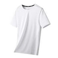 thumbnail image 3 of ZCFZJW Mens Summer T-Shirts Short Sleeve Cotton UPF 50+ Lightweight Moisture Wicking Cooling Casual Crew Neck Basic Tee Shirts White M, 3 of 7