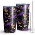 thumbnail image 2 of 20oz Tumblers Halloween Bat Moon Eye Pattern Stainless Steel Vacuum Insulated Double Wall Travel Tumbler Cups Mug with Lid and Straw,Cleaning Brush for Cold & Hot Drinks, 2 of 7