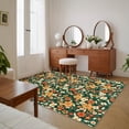 thumbnail image 2 of Hasoo Washable Indoor Modern Floral Rug 8x10ft Area Rug for Living Room Non Slip Non Shedding Throw Carpet for Bedroom Office, Green, 2 of 7