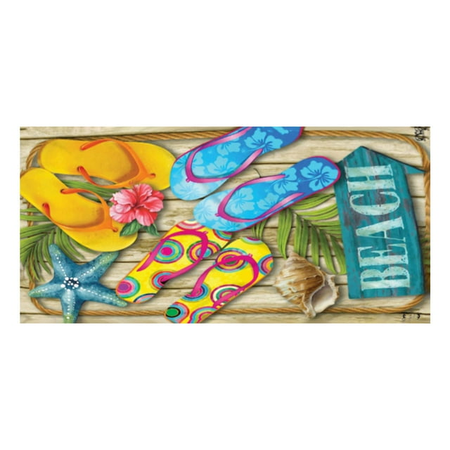 yilyih Serviette de Sable Serviette de Plage, Pantoufles de Plage d'Été Serviette de Plage Microfibre Velours Double Face Serviette de Plage Serviette de Natation Serviette de Plage Polyvalente