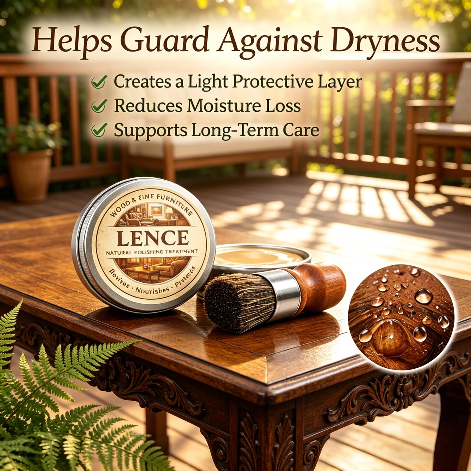 Lence Furniture Balm, Magic Stuff for Wood Scratch Repair, No Color Matching Needed, Application for Furniture & Wood Grain Touch-Ups – Prevents Cracking, Enhances Luster (2set)