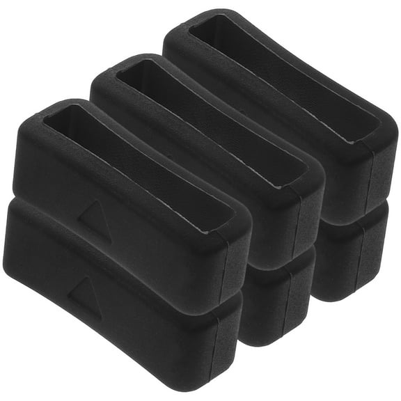OATIPHO 6Pcs Premium Black Silicone Watch Bands Retainers Quick Replace Watch Accessory