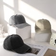 thumbnail image 6 of Bocaoying 3 Pcs Washed Cotton Baseball Caps for Men Women, Breathable Retro Adjustable Dad Hats with Crown, Curved Brim Ball Caps for Running, Outdoor, Daily Casual Wear, Dark Light Grey/Beige, 6 of 8