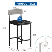 Bar Stools Set of 4, Kitchen Bar Stools with Footrest, PU Upholstered Counter Height Barstools, Bar Chairs with Back for Dining Room, Kitchen, Party, Apartment, Counter Bar, Easy Assembly