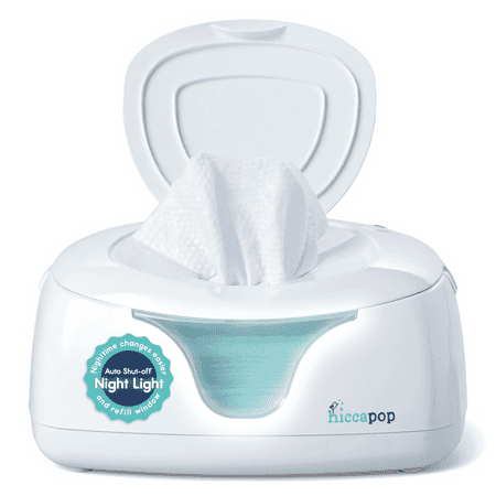 Hiccapop Baby Wipe Warmer and Wet Wipes Dispenser with Changing Light, White