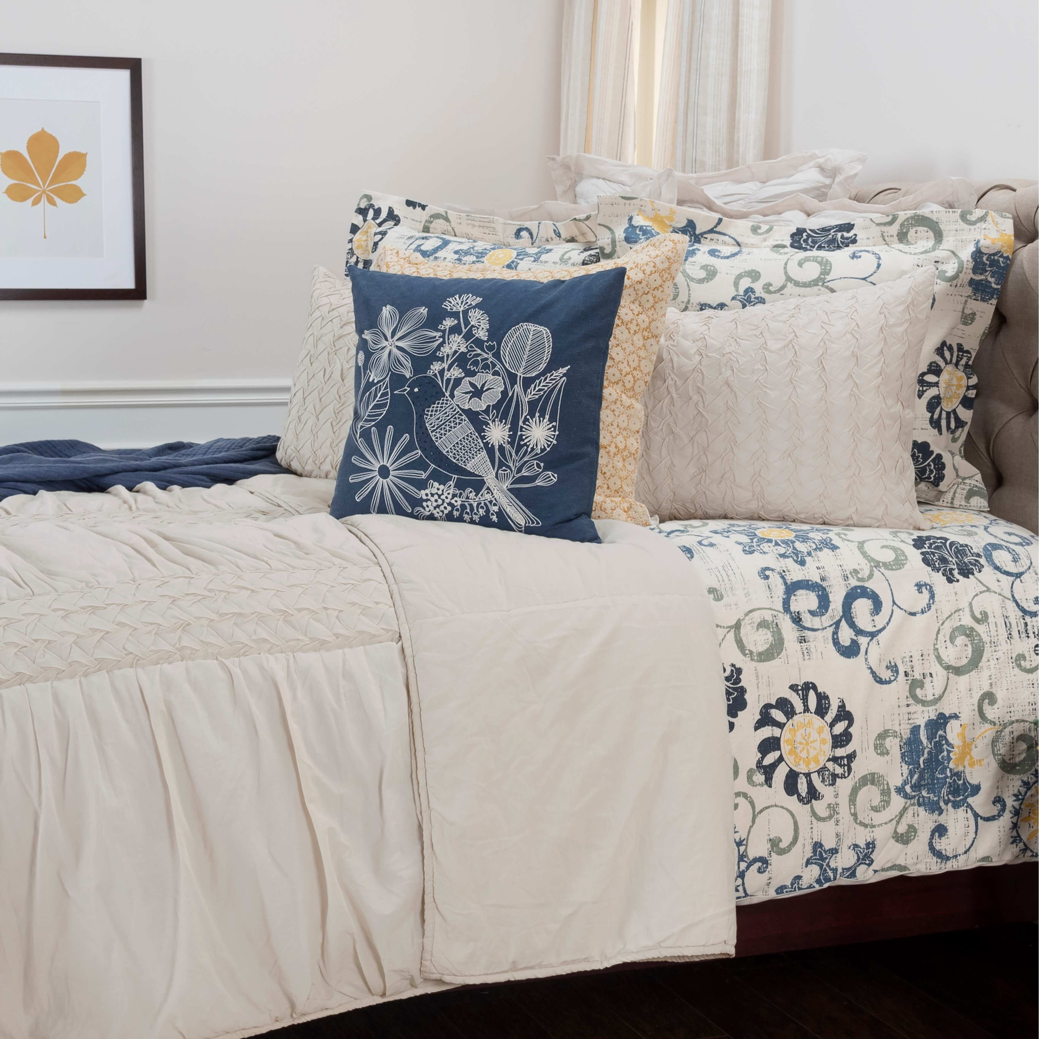 Rizzy Home Carly Natural Twin Size Quilt 70 Inches X 86 Inches