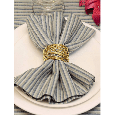 SKAVIJ Indian Handmade Round Metal Gold Napkin Rings Set of 12 for Dinner Parties, Dining Table Decoration Napkin Holder Gold (Pack of 12)