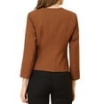 thumbnail image 3 of Allegra K Women's Workwear Zipper Collarless Cropped Blazer, 3 of 6
