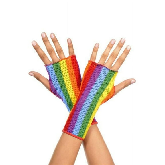 Music Legs Women's Multi colored gloves 443-RAINBOW