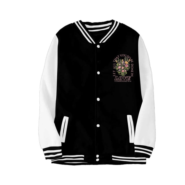 Veste d'Hiver en Duvet Chaud pour Filles Veste Décontractée Imprimée Veste de Baseball Cardigan de Sport
