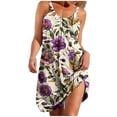 thumbnail image 2 of Mifsaly Cotton Summer Dresses for Women 2026 Vacation Floral Print Sleeveless Beach Dress Going Out Everyday Flowy Sundresses Swim Cover Up S, 2 of 7