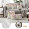thumbnail image 6 of Happy Easter Pillow Covers 2 Pack Spring Pink Floral Bule Yellow Eggs Butterfly Linen Texture Pillowcase Waterproof Outdoor Throw Pillow Cover for Patio Garden Square Cushion 24”x24”, 6 of 9
