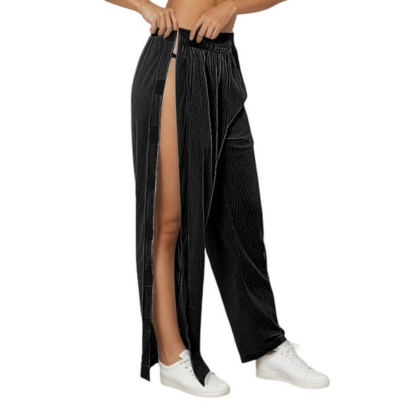 Adaptive Casual Pants With Side Pockets Easy On Off Closure Pull On Trousers For Limited Mobility And Post Recovery Women'S Casual Pants Black Xl