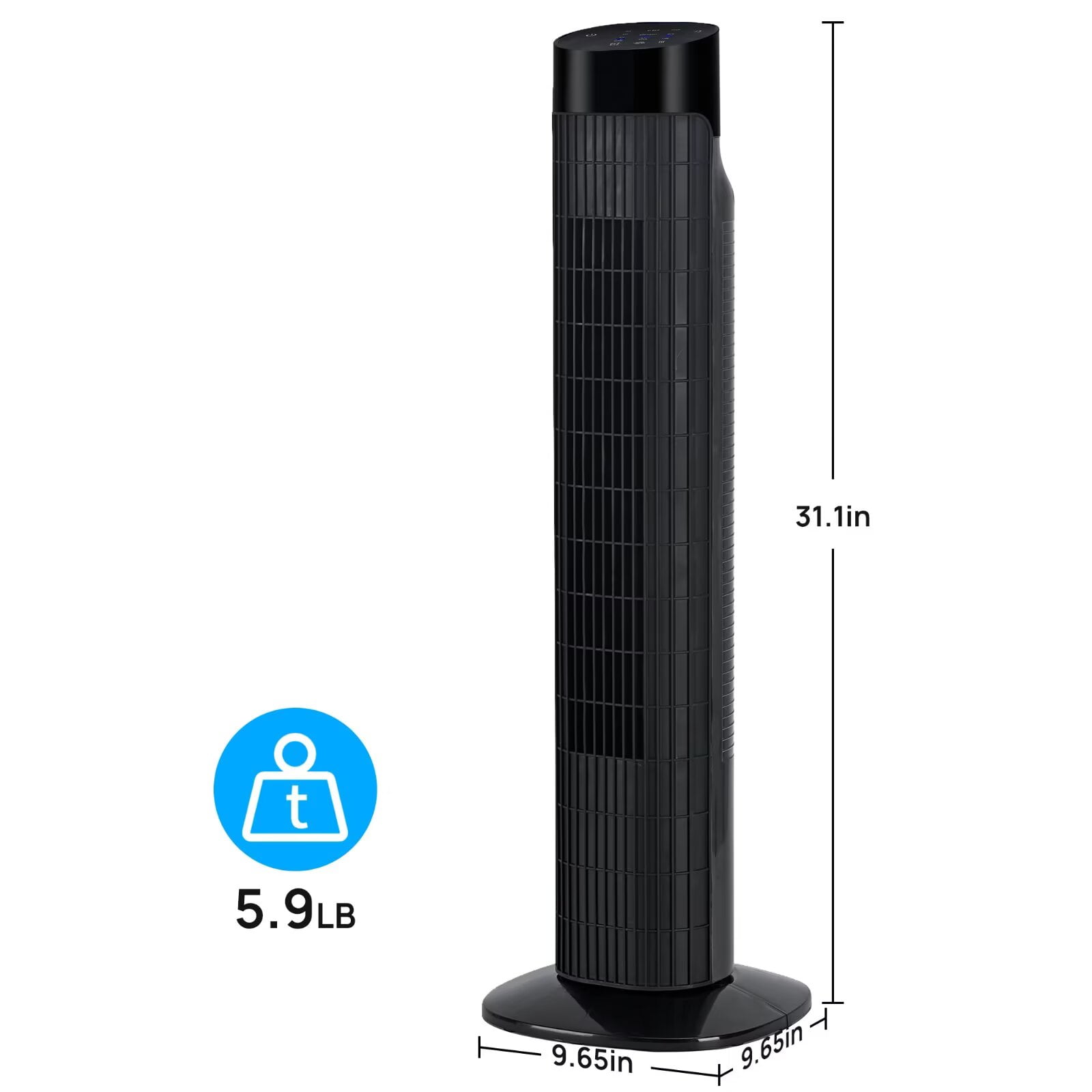 Tower Fan for Bedroom, 31" Oscillating Electric Fan with Remote, 3 Modes, Quiet Fan for Home, Office(Black)