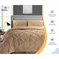 thumbnail image 3 of HNB Store 3pc Duvet Cover Set | Microfiber Made | Alaskan King Size Duvet Cover with 2 Pillowcases | Taupe | Pinch, 3 of 7