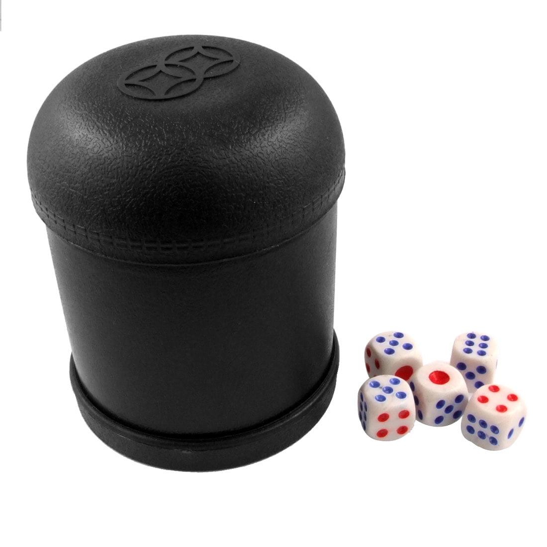 Unique Bargains Game Dice Roller Cup Black w 5 Dices