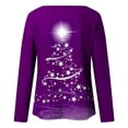 thumbnail image 5 of Camisas de Navidad Para Mujer Tops de Cuello Redondo Blusa de Manga Larga Con Estampado de Árbol de Moda Odeerbi  ODB194488, 5 of 5