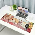 thumbnail image 6 of Heduofu Kawaii Mouse Pad Cute Mouse Pad Pink and Green Anime Cute Desk Pad Laptop Keyboard Mouse Pad Desktop Pad Large Stitched Edge Non Slip Rubber Base Office Girl Home Decor 31.5x11.8 in, 6 of 6